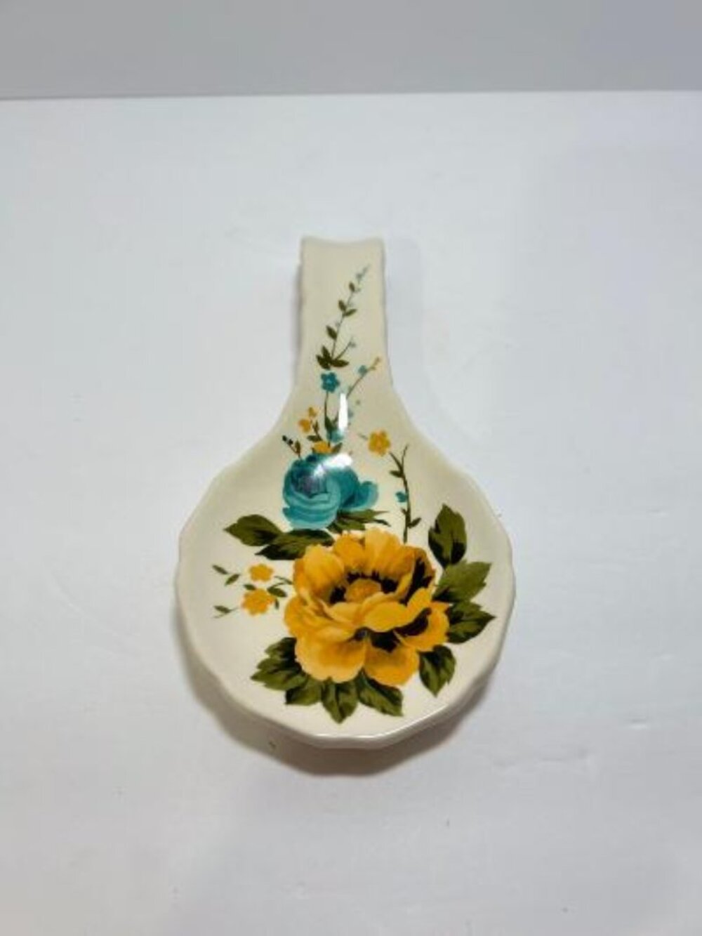Pioneer Woman Rose Shadow Floral Stoneware Kitchen Spoon Rest Shadow Rose